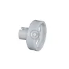 A single white plastic component, likely a part for a household appliance, is shown against a white background. It resembles a small wheel or pulley with spokes and a cylindrical connection piece. Produktbild-Vorschau