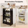 COSTWAY Wózek do wnęki o szerokości 25 cm, 4 półki, wąski Podgląd zdjęcia produktu 5