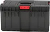 A black toolbox with red latches is shown from the front. Náhled obrázku produktu