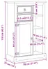 vidaXL Koupelnová skříňka  70x33x110 cm borovicový masiv Náhled obrázku produktu 8