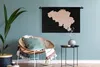 MuchoWow® Wandteppich Wandbehang Karte - Belgien - Rosa Produktbild-Vorschau 5