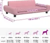 A size chart for a dog bed, showing dimensions and weight recommendations for different dog sizes. Náhľad obrázku produktu
