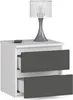 Comodino AKORD CL2 in bianco con 2 cassetti frontali grigio Anteprima dell’immagine prodotto 7