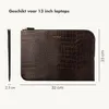 Selencia Croco Laptophoes 13 inch - Laptopsleeve - Choco Productafbeelding-voorbeeld 2