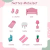 Puppenhaus Holz, 3-stöckiges & Großes Dollhouse mit 5 Produktbild-Vorschau 4