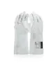 A pair of white leather welding gloves shown from the front on a white background. Produktbild-Vorschau