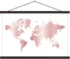 MuchoWow® Textilposter Weltkarte - Rosa - Kinder - Jungen - Produktbild-Vorschau 1