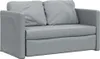 A light gray sofa bed is shown from a front-facing angle against a light gray background. Produktbild-Vorschau