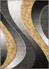 A close-up, top-down view of a modern rug with abstract wavy patterns. Anteprima dell’immagine prodotto
