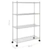 vidaXL Scaffale con 4 ripiani e ruote 90x35x142 cm Cromo Anteprima dell’immagine prodotto 13