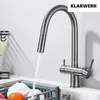 KLARWERK® Jana | ausziehbare 3-Wege Armatur Edelstahl Grau Produktbild-Vorschau 2