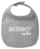 Huuraa Baby Lätzchen Amsterdam my love Heather Grey Produktbild-Vorschau 1