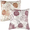 Dekokissen 40x40cm Blumenmuster (Silbergrau - Bordeaux) Produktbild-Vorschau 5
