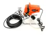An orange and black airless paint sprayer system with a silver stand and hose, presented on a white background. Produktbild-Vorschau