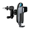 A black and gray car phone holder with a blue accent on a white background. Voir les images du produit