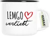 Huuraa Emaille Tasse Lemgo verliebt 300ml Vintage Produktbild-Vorschau 1