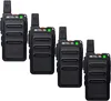 Four black Retevis RT619 walkie-talkies are arranged in a staggered pattern against a white background. Produktbild-Vorschau