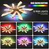 70W V-form LED Deckenleuchte mit RGB Backlight, Leise Produktbild-Vorschau 7