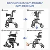 ELONEO 2in1 Rollstuhl Rollator faltbar und leicht mit Sitz, Produktbild-Vorschau 5