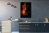 MuchoWow® Gerahmtes Poster Eine rot gefärbte E-Gitarre Produktbild-Vorschau 2