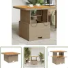The Living Store Gartentisch Beige 80x80x71 cm Poly Rattan Produktbild-Vorschau 1