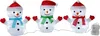 Three illuminated snowman figures arranged side-by-side. Produktbild-Vorschau