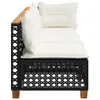 vidaXL Gartensofa mit Kissen 3-Sitzer Schwarz Poly Rattan Produktbild-Vorschau 5