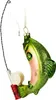 A glass ornament of a fish on a fishing line, hanging against a white background. Podgląd zdjęcia produktu