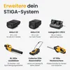 A collage of STIGA battery-powered garden tools and accessories. Produktbild-Vorschau