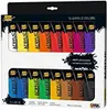 A box of 16 acrylic paint tubes, arranged in two rows. Produktbild-Vorschau