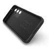 The back of a black phone case is shown against a white background. Produktbild-Vorschau