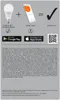 An infographic showing how to connect a smart light bulb to a smartphone app for smart home control. Produktbild-Vorschau