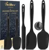 Walfos Silikon Spatel Set Hitzebeständig 600°F Schwarz (5 Produktbild-Vorschau 1
