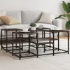 Couchtisch Braun Eichen-Optik 91x91x40 cm Holzwerkstoff Produktbild-Vorschau 2