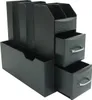 A black desk organizer with multiple compartments and drawers, shown against a white background. Náhľad obrázku produktu