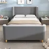 MODFU Lit Enfant 90x200 cm - Lit Rembourré en Velours avec Voir les images du produit 2