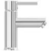 A close-up, side view of a chrome-plated sink faucet against a white background. Anteprima dell’immagine prodotto