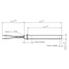 A technical drawing of a heating element with dimensions and labels. Produktbild-Vorschau