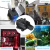 A collage of four images showing different applications of a mini water pump, including water cooling, a small fountain, computer cooling, and aquarium circulation, with a central inset image of the pump itself. Náhľad obrázku produktu