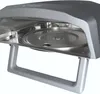 A close-up view of the interior of a gas pizza oven, showing the rotating plate and the oven's metallic interior. Produktbild-Vorschau