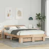 vidaXL Bettrahmen mit Kopfteil Braun 150 x 200 cm Massives Produktbild-Vorschau 2