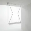 A white ceiling-mounted clothes drying rack is shown against a white background. Podgląd zdjęcia produktu