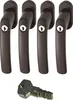 ABUS FG200 B SB abschließbarer Fenstergriff, braun im Set 4 Produktbild-Vorschau 1