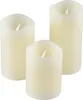 Three cream-colored LED candles of varying heights are arranged on a white background. Produktbild-Vorschau