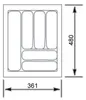 ORGA-BOX VIII Besteckeinsatz 361 x 480 x 55 mm Lavagrau mit Produktbild-Vorschau 5