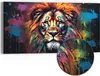 DEQORI Hybrid Leinwand Bild 60x30 cm 'Löwenkraft in Farben' Produktbild-Vorschau 1