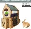 Jungengel Hasenhaus Kaninchen Meerschweinchen XL 2 Etagen Produktbild-Vorschau 2