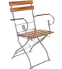 Biergarten Klappstuhl Klappsessel Gartenstuhl Armlehne Akazienholz 53,5x47x84cm Produktbild-Vorschau