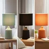 Relaxdays Tischlampe, gemusterter Keramikfuß, Stoffschirm, Produktbild-Vorschau 6