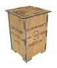 A wooden crate with stenciled text. Produktbild-Vorschau